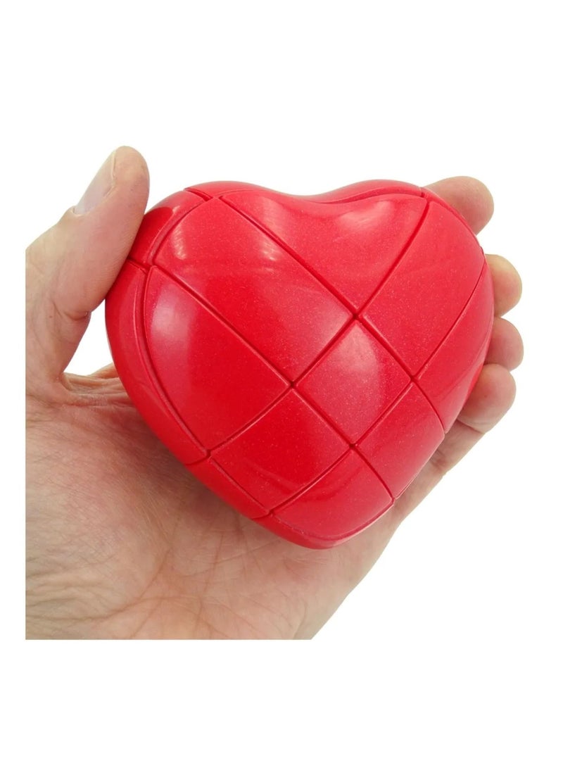 YJ Love Cube Heart Shape Puzzle | Romantic Transforming 3x3 Magic Cube - Unique Valentine's Day Gift for Loved Ones | Available in Red and Pink - Image 3